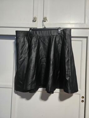 torrid Black Faux Leather Circle Skirt